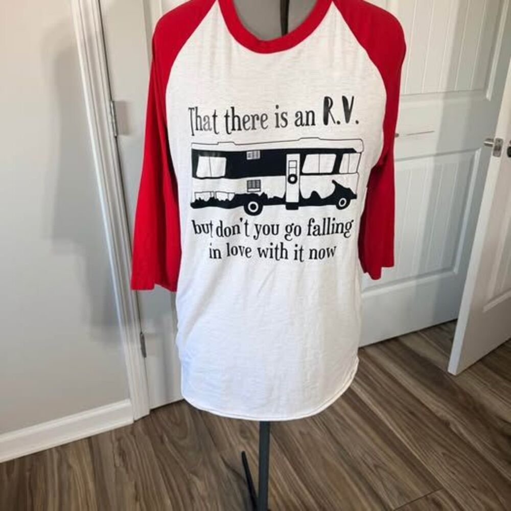 Tultex Large RV graphic tee, 22” pit to pit, 30” length, C7484